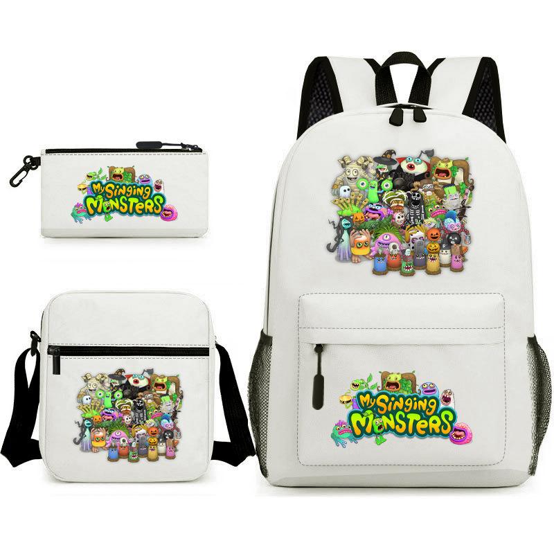 2024 New Monster Concert Starry Sky Backpack My Singing Monsters Elementary School Bag Three-piece Set