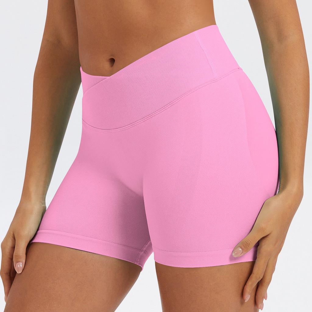Womens Yoga Shorts With Nylon Fabric For Running And Fitness Activities