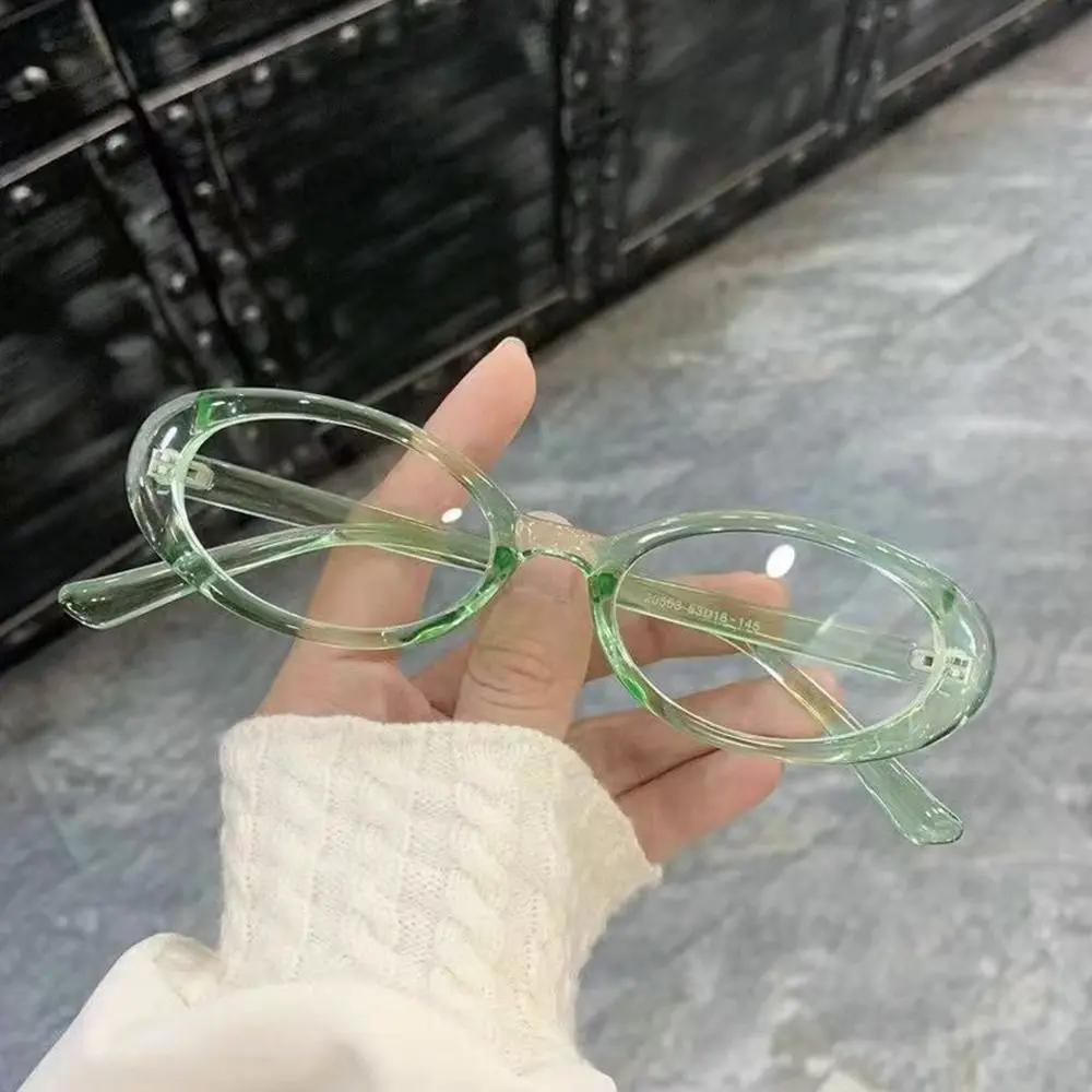 Fashion Unisex Vintage Small Oval Anti-Blue Light Glasses Portable Eye Protection Pc Computer Goggles  Blue Ray Blocking Eyewear