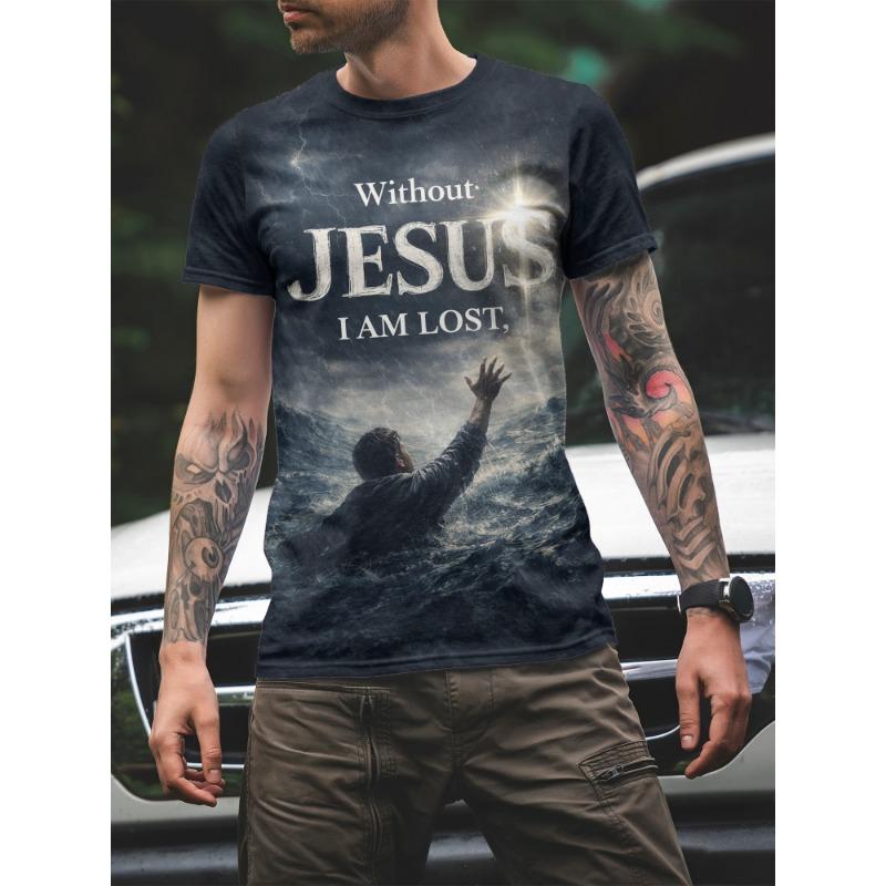 Men s Fashion 3D Printed Men s T-Shirt Crew Neck Short Sleeve, Summer Crew Neck T-Shirt Casual Wear, S