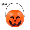 Spooky Gift Baskets Halloween Pumpkin Candy Bucket, Plastic Treat Holder with Handle, Portable Pails Party Favor Storage Container, Trick-or-Treat