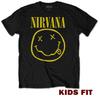 Official Nirvana T Shirt Happy Face Smile Kids Boys Girls Licensed Rock Tee New