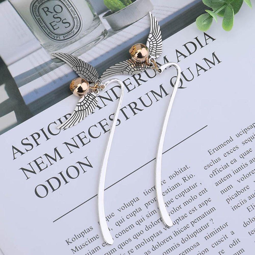 With Wings Ball Pendant Book Page Markers Metal Book Clips Creative Pagination Mark  School Office
