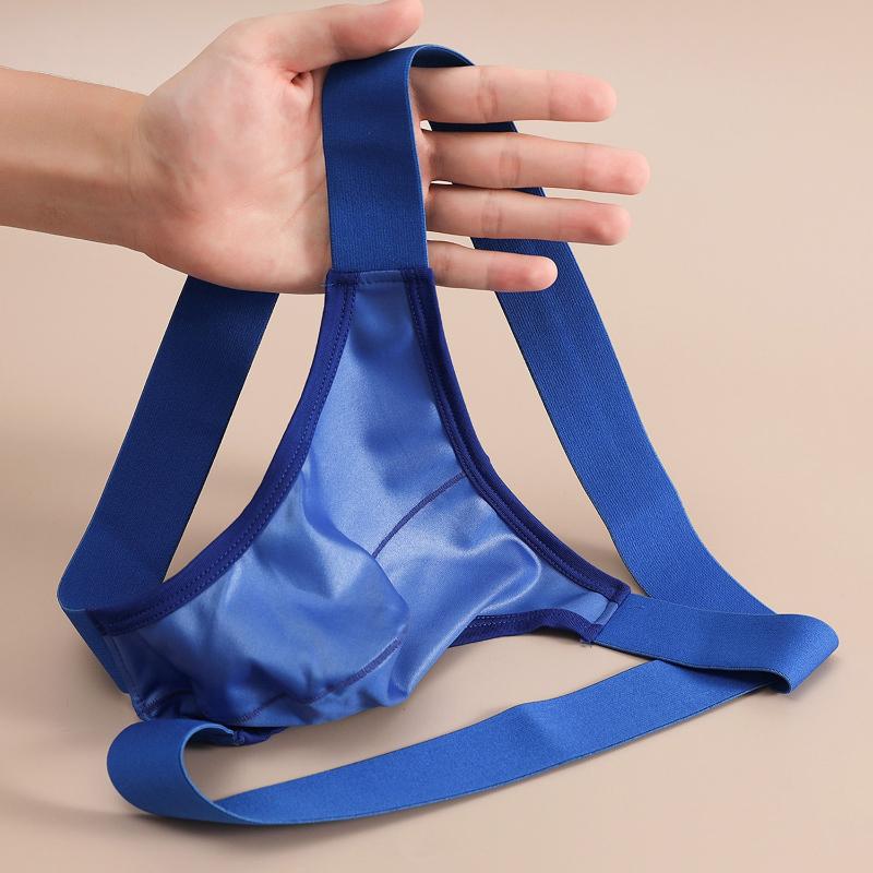 Intimo Sexy da Uomo Perizoma in Ecopelle Tanga a Sfondo Aperto Mutande con Saccoccia Convessa Jockstrap Mutandine da Uomo Gay Lingerie Erotica