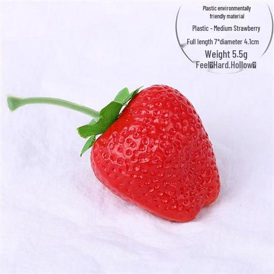 White Bionic Strawberry Fake Fruit Photography Prop - Plastic Decoration Toy