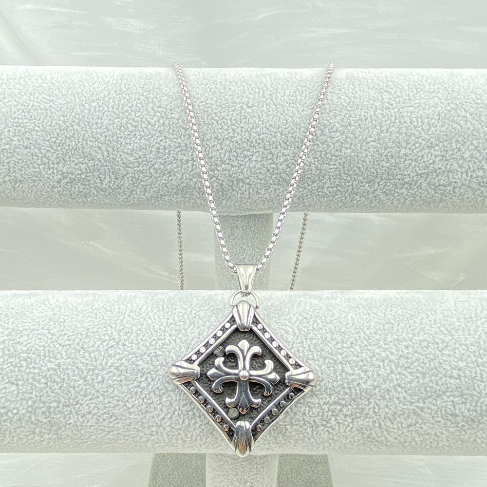Cross Long Necklace Pendant, Neutral Pendant, Retro Hip Hop Punk Style