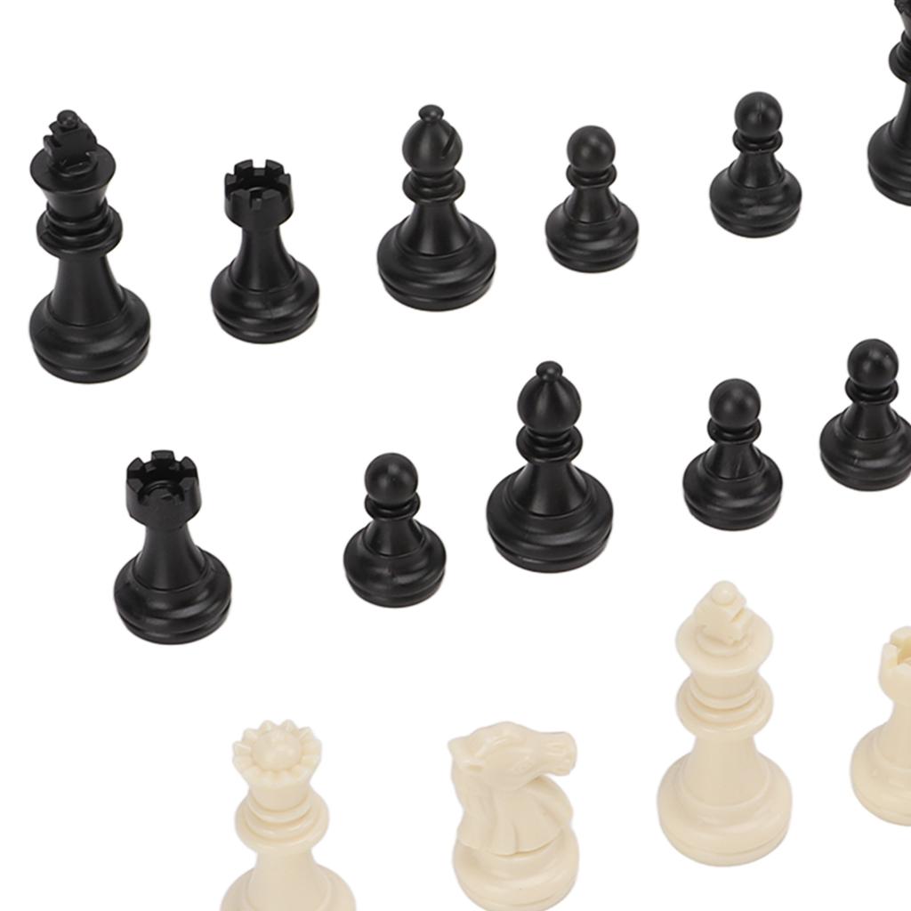 Chess Pieces Only PS Plastic Replacement Chessmen Figurine Pieces 49mm Height King for Party Relaxing(Black White )