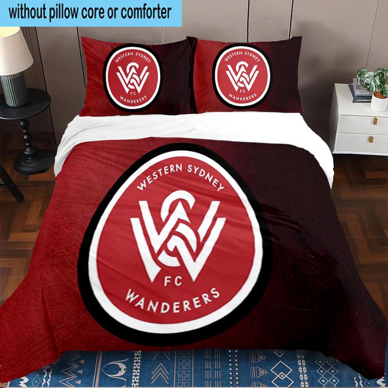 Western Sydney Wanderers Fc 3PCS Bedding set,Ideal for1pc Duvet Cover And 2pcs Pillowcases Perfect for Christmas gift,Ideal for Bedroom, Dormitory