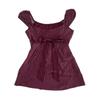 European Harajuku Style Slim-Fit Puff Sleeve Polka Dot Bow Tie T-Shirt