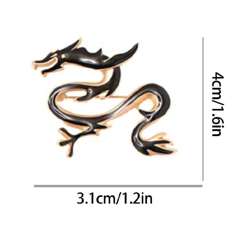 Unique Dragon Badge Pin Ornament Retro Dragon Form Lapel Pin for Statement Style