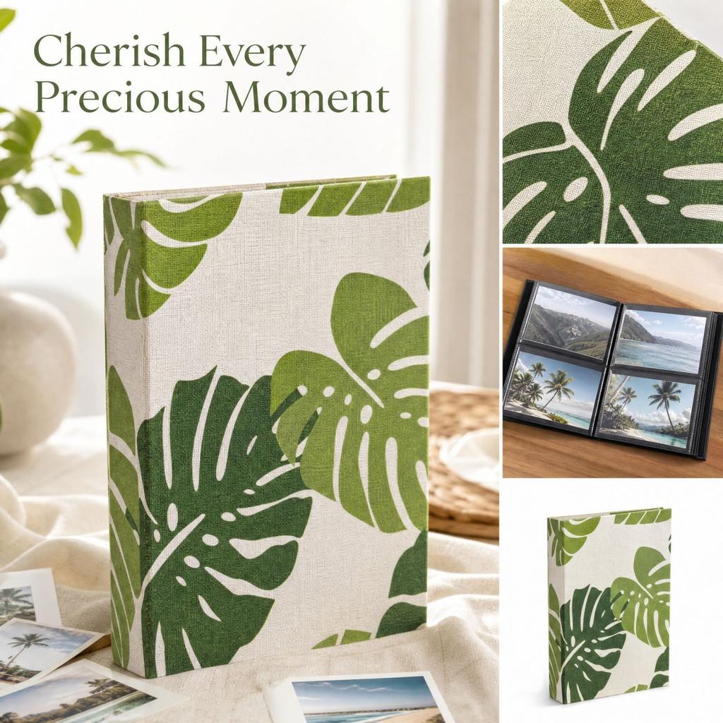 Photo Album with 100 Insert Pockets, Holds 100 Photos