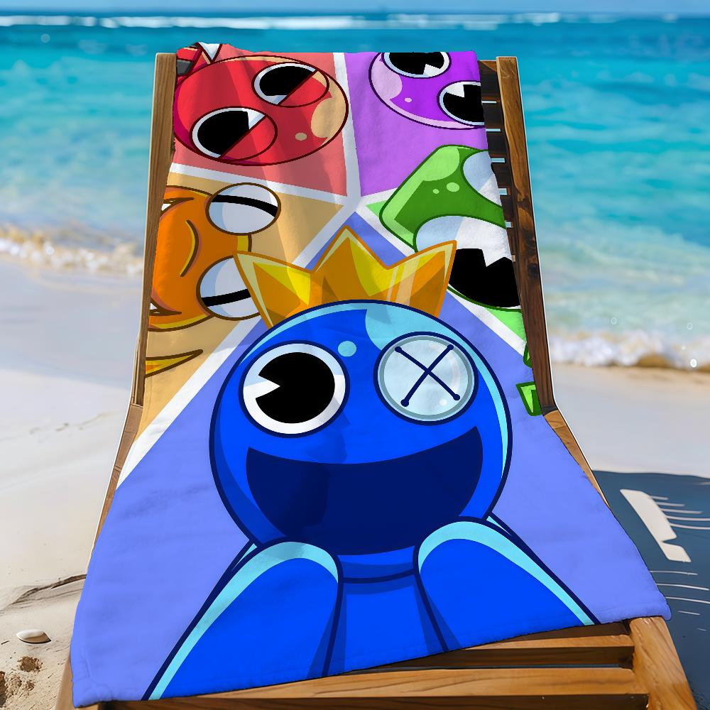 Игровой R-Rainbow Friends-S Полотенце Спортивное Быстросохнущее Туристическое Кемпинговое Снаряжение Песозащитное Мягкое Легкое Большое Пляжное Полотенце STJ40x70CM