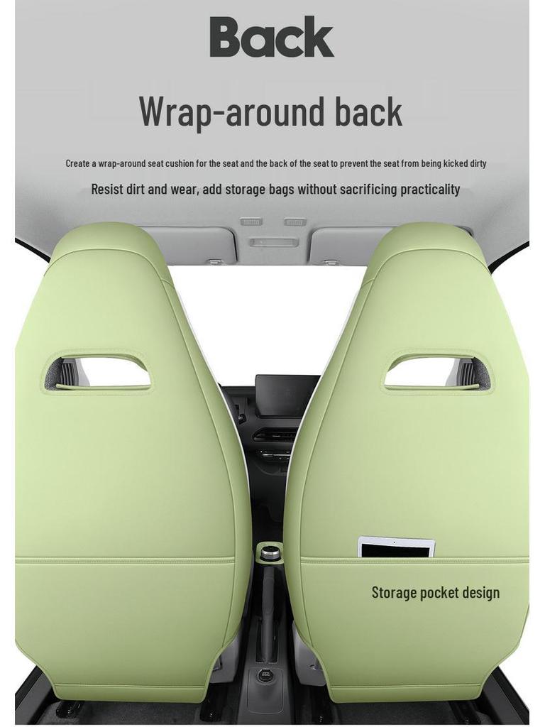 Panda Mini Cartoon Car Seat Cover, Full Wrap, Cute Leather for All Seasons