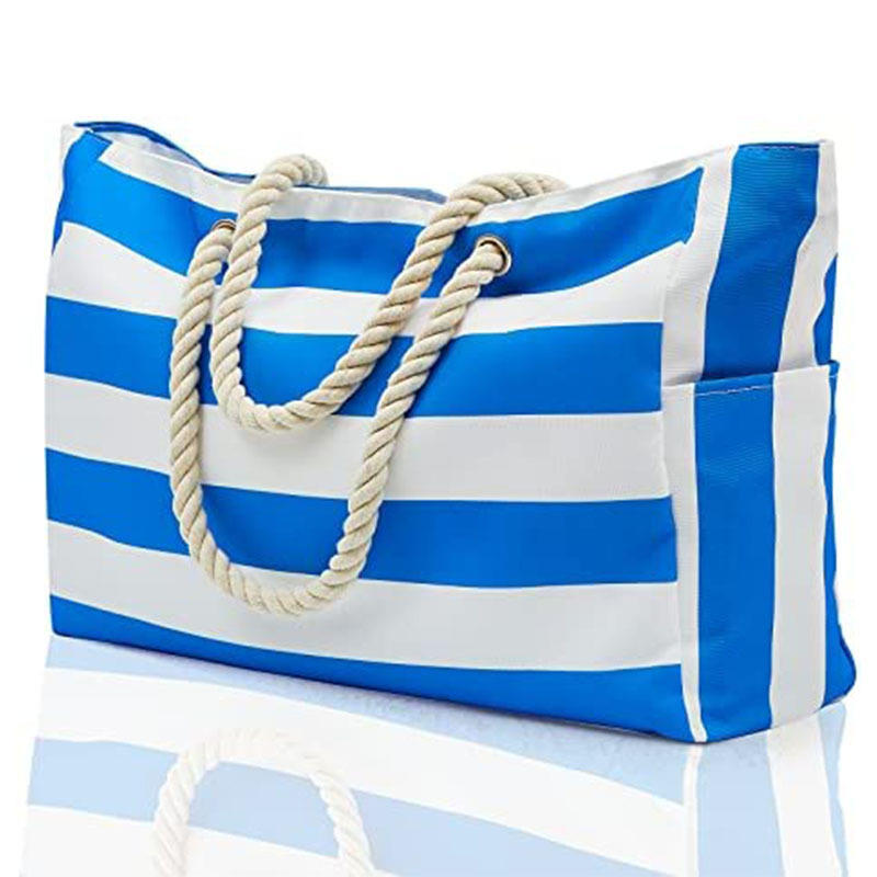 1PC Beach Bags For Women Large Canvas Beach Tote Bag Zipper Beach Bags Sandproof Swim Pool Bag Large Tote