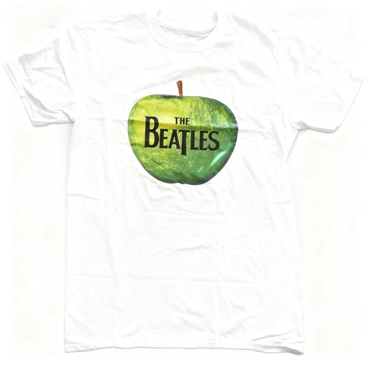 Black Beatles Apple Logo Lizenziert T-shirt, Herren Fashion Print Short-sleeved, Comfortable for Both Men and Women, Pure Cotton