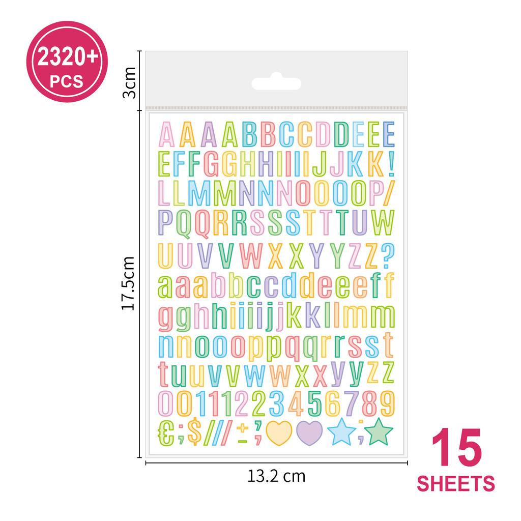 0.5-inch English Letter Sticker Ins Wind Small Size Waterproof Card Decorative Digital Letter Hand Account Sticker