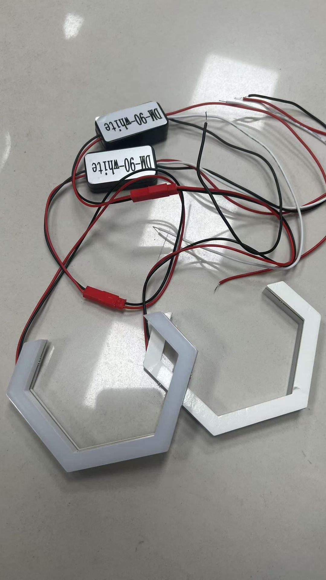 

RGB Hexagonal Angel Eye Car LED Lights: Colorful Daytime Running & Atmosphere Headlight Rings with APP Control Pair 70mm