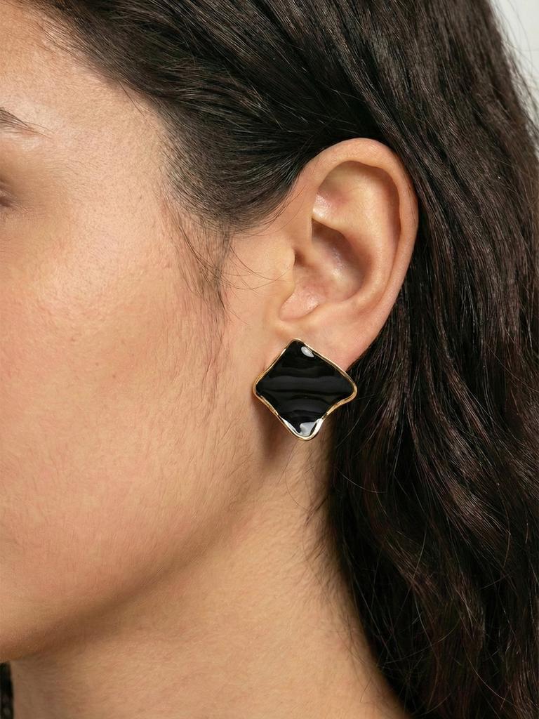 Stainless Steel Enamel Drop Earrings Studs for Women Fashion Exquisite Temperament Earrings Womens Spring Jewelry Gifts