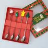 2/4/6Pcs Christmas Fork and Spoon Set,Stainless Steel Creative Tableware,Coffee Tea Dessert Forks and Spoons Gift Set