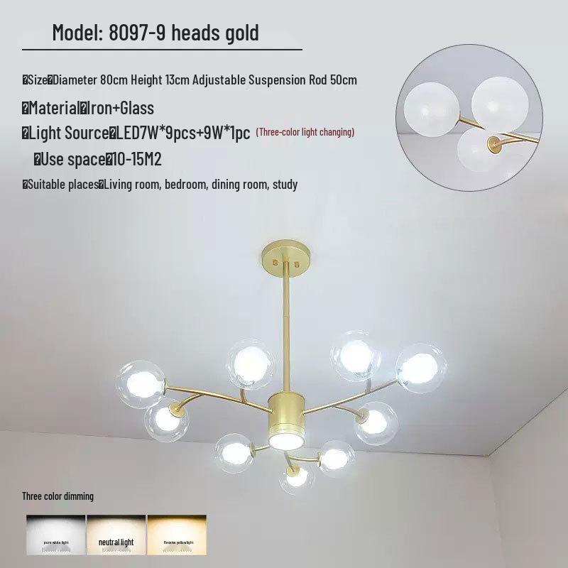 2025 Nordic Minimalist Chandelier: Modern Molecule Design for Living Room, Bedroom & Restaurant