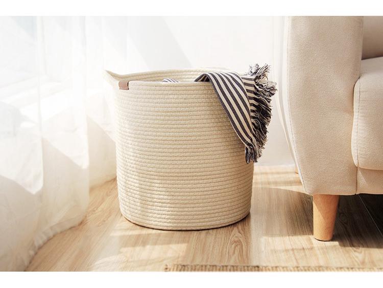 Nordic Cotton Rope Storage Basket for Bedroom: Laundry, Toys, Snacks, Japanese Style Organizer