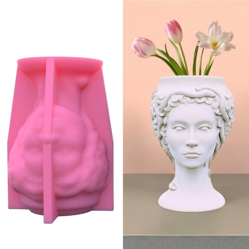 3D Lady Head Gipsowa Silikonowa Forma Diy Sukulenty Betonowa Doniczka Wazon Gips Cementowa Forma Świecznik Forma