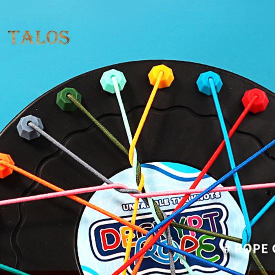 1 Set Kids Rope Untangling Game Twisted Rope Knot Board Game Logic Thinking Interactive Educational Colorful Elastic Rope Unhitching Toy