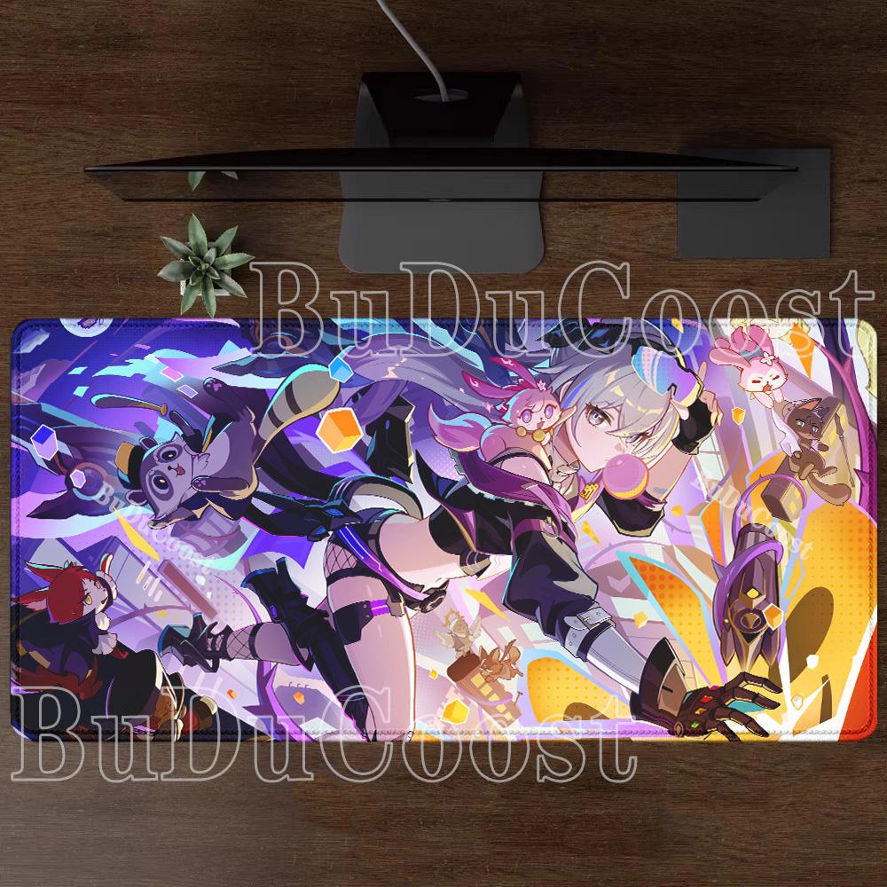 XXL Mousepad HSR Honkai Star Rail Silver Wolf LV.999 Overlock Gaming Keyboard Anime Girl Kawaii Mouse Pad HD Printing Desk Mat