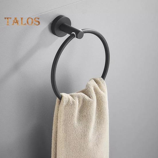 Suction Cup Towel Ring Wall-Mounted Metal Holder Solid Color Easy To Install Bathroom Hand Towel Holder Hanger Hook