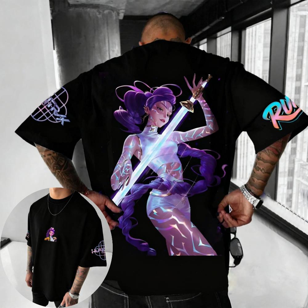 KPop Demon Hunter Lead Singer of HUNTRX Rumi Officially Authorizes Netflix Anime Movie 2026 Summer Mens Luxury Cotton Tshirt M