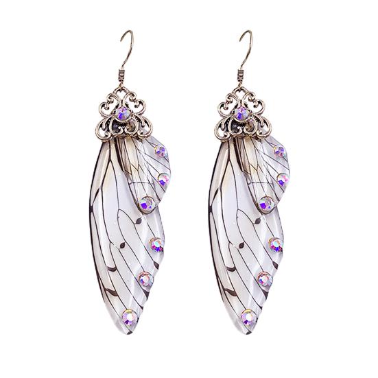 Colorful Butterflies Wing Shape Drop Earrings Women Simulation Rhinestone Dangle Hook Earrings Jewelry Accessory