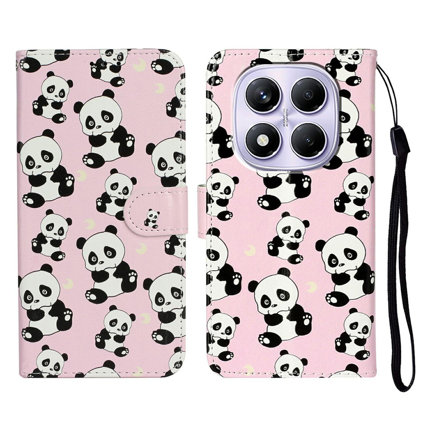 

For Xiaomi Redmi Note 14 Pro 4G Case Pattern Leather Wallet Phone Cover Panda