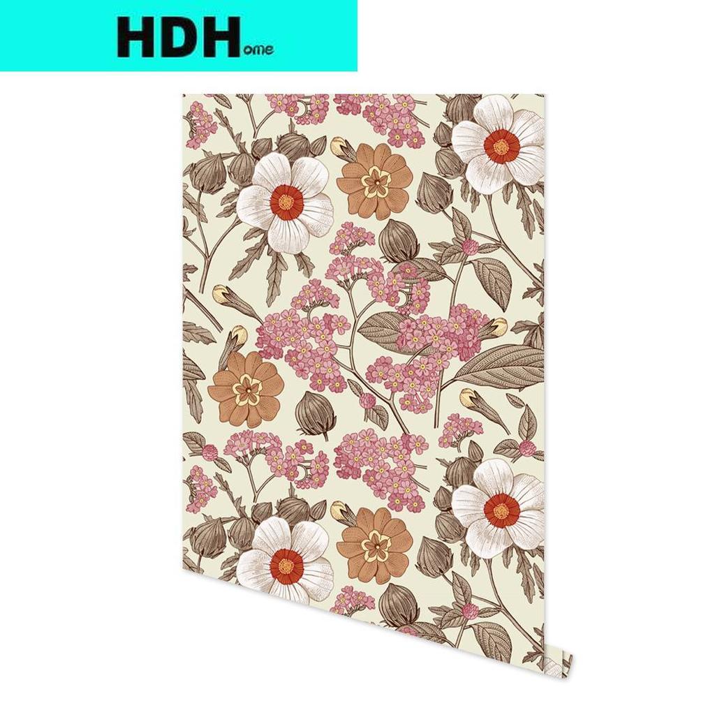 Modern Floral Peel and Stick Wallpaper Pink/White Flower Vinyl Self Adhesive Contact Paper Removable Wallcoverings Home Decor