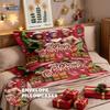 3pcs Christmas imitation relief K-Pop Demon Hunters printed coreless down comforter set multi size bedroom bedding decoration