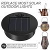 Solar Lantern Light Replacement Tops LED Round Solar Panel Lantern Lids Solar Lights Replacement Parts with 30 LED String Lights