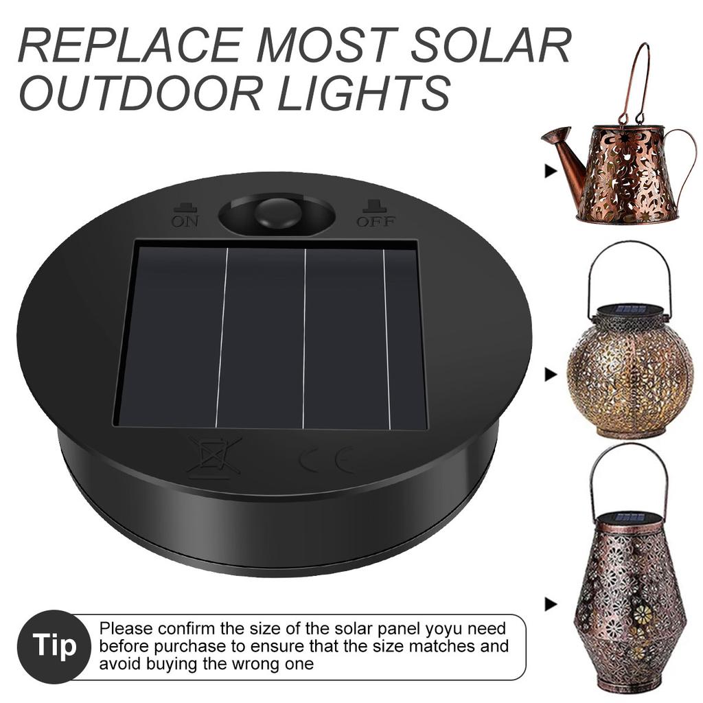 Solar Lantern Light Replacement Tops LED Round Solar Panel Lantern Lids Solar Lights Replacement Parts with 30 LED String Lights