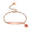 Bracciale ID di Allerta Medica Smaltato Personalizzato Acciaio Inossidabile Maglia Rolo Braccialetto Sottile per Donne Regolabile 7.6"