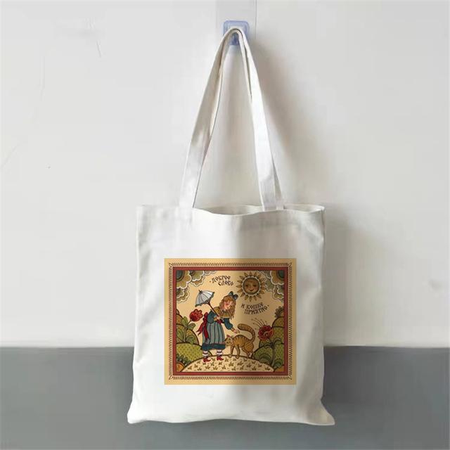 2022 Shopping Bag Women's Bag White Environmental Protection Series Reusable Harajuku Commuter Simple Large-capacity Fashion Tot