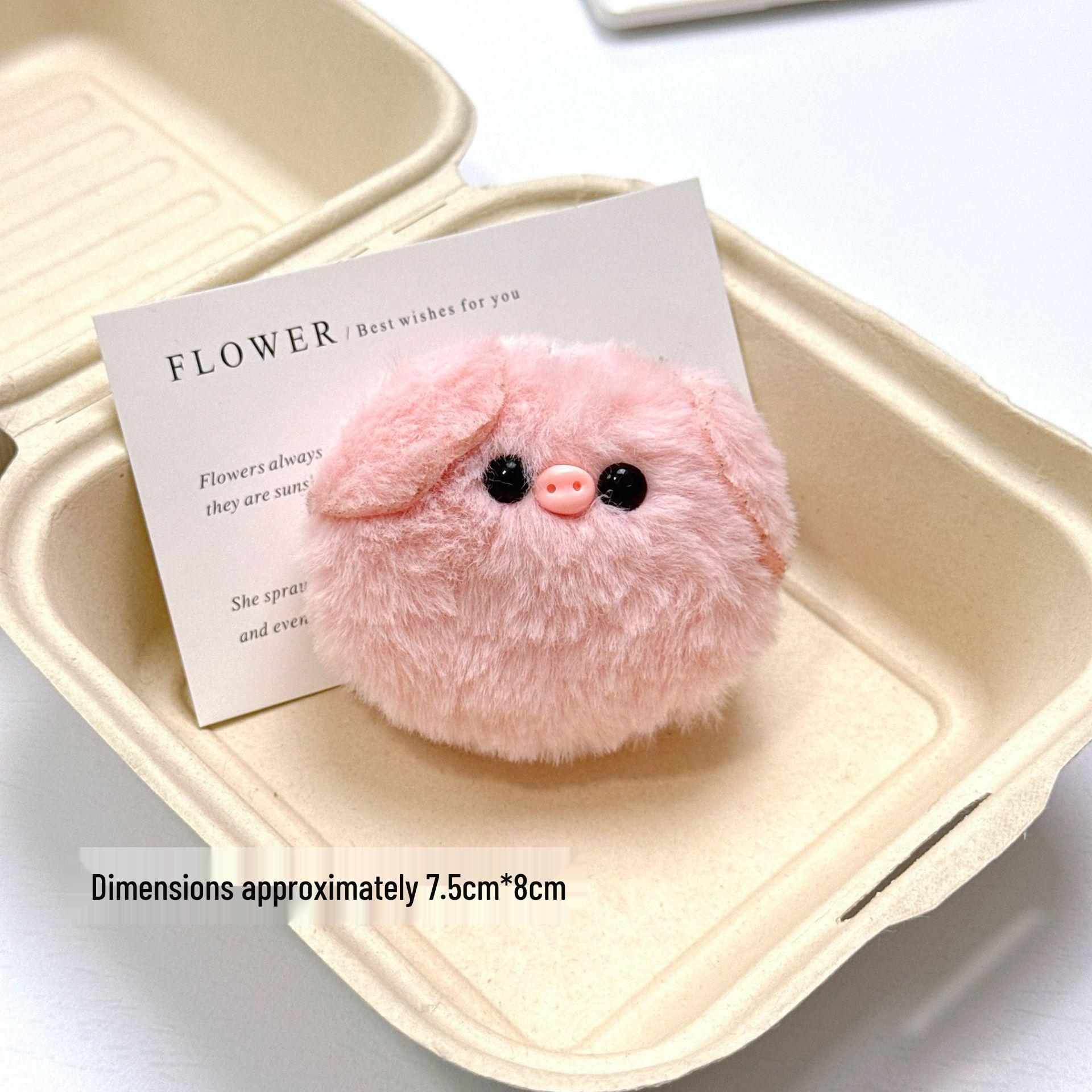 Plush Pig Keychain with Sunglasses - Cute Squeaky Pendant for Dolls or Claw Machines