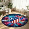 Atletico Madrid Printed Round Crystal Velvet Rug Soft Non Slip Floor Carpet For Bedroom Holiday Gift