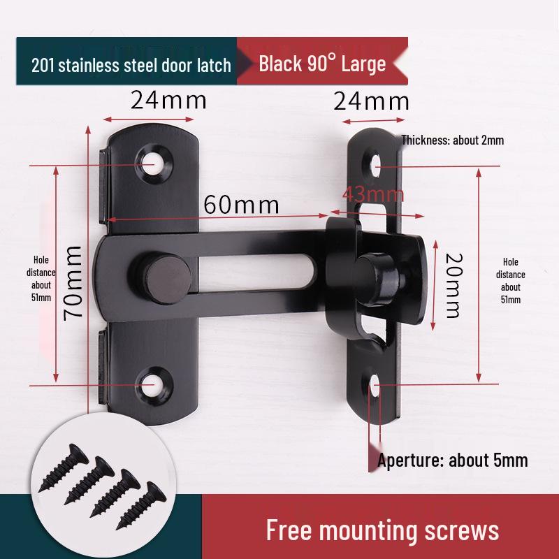 Old-Fashioned No-Drill Sliding Door Latch & Anti-Theft Bolt