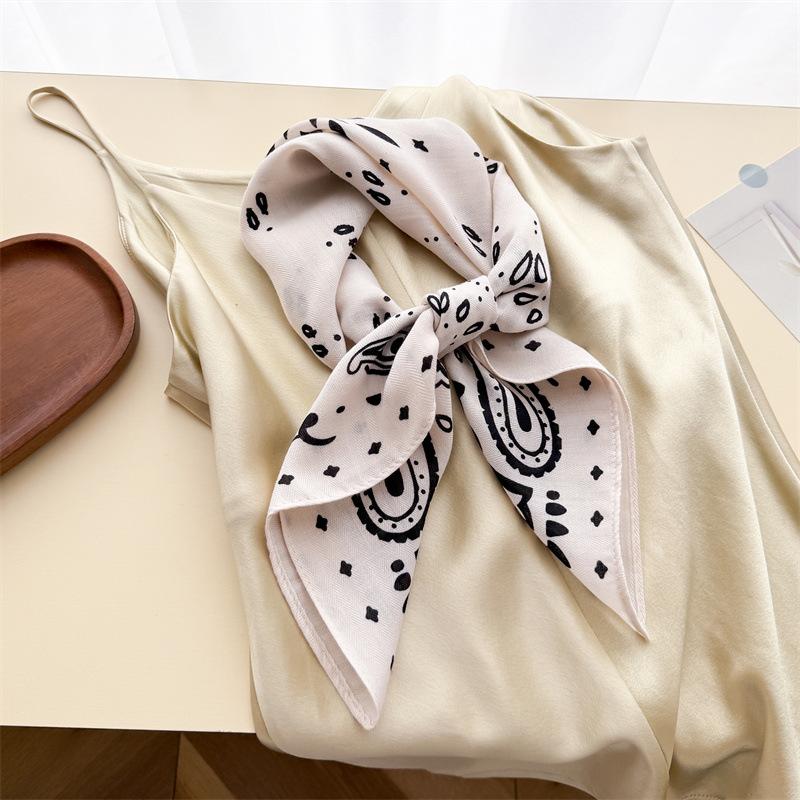 New cashew imitation velvet herringbone pattern cotton and linen small square scarf silk scarf headscarf shawl decorative scarf scarf