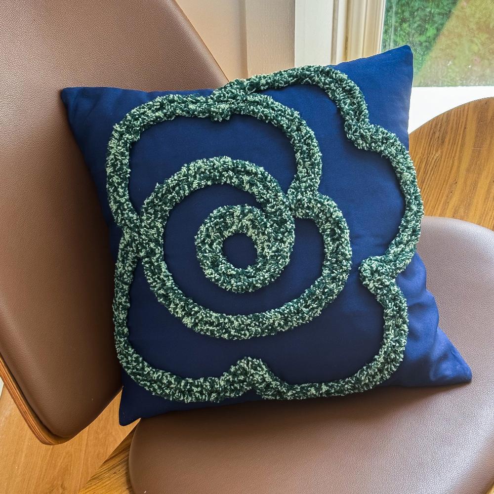 Bohemian Pillowcase Minimalist Pillow Cover Tufted Cushion Case Rose Floral Sofa Decor Ins Style Bedroom Accent Nordic Accessory