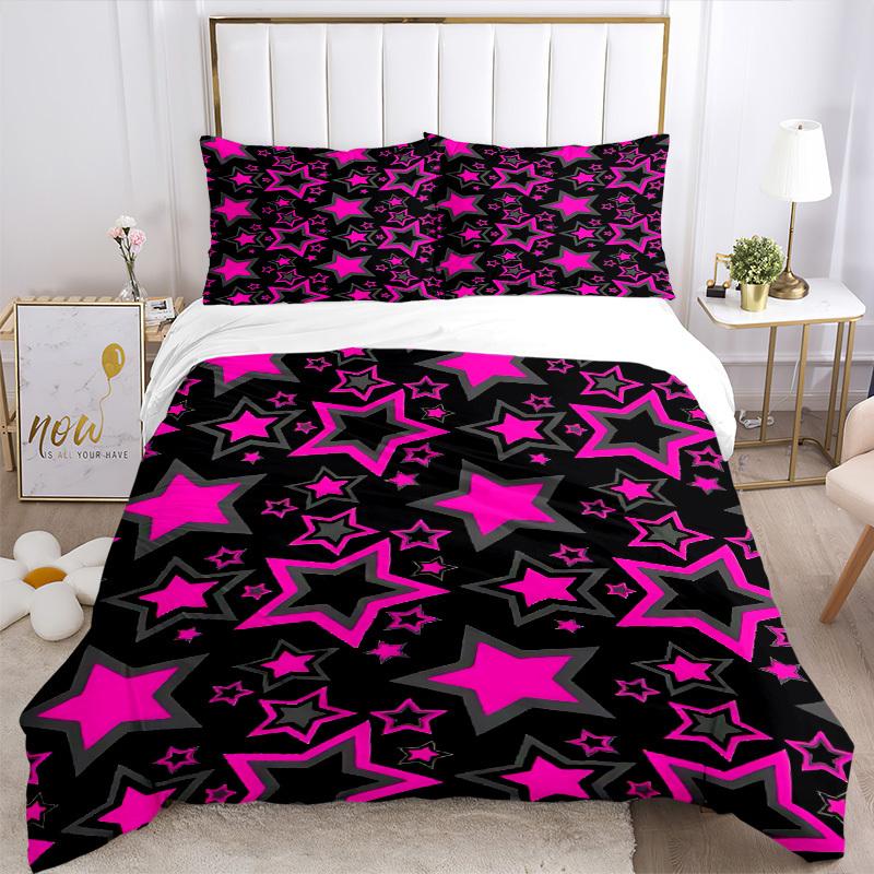 3pcs Starry Pattern Bedding Set, Breathable and Soft, Suitable for Bedroom Decor (1*Duvet Cover + 1/2*Pillowcases, No Core) Yy250821134