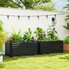 Raised Garden Bed, Set of 2. Planter Box. Extra Deep. Metal. 120 X 60 X 60 Cm. Dark Gray