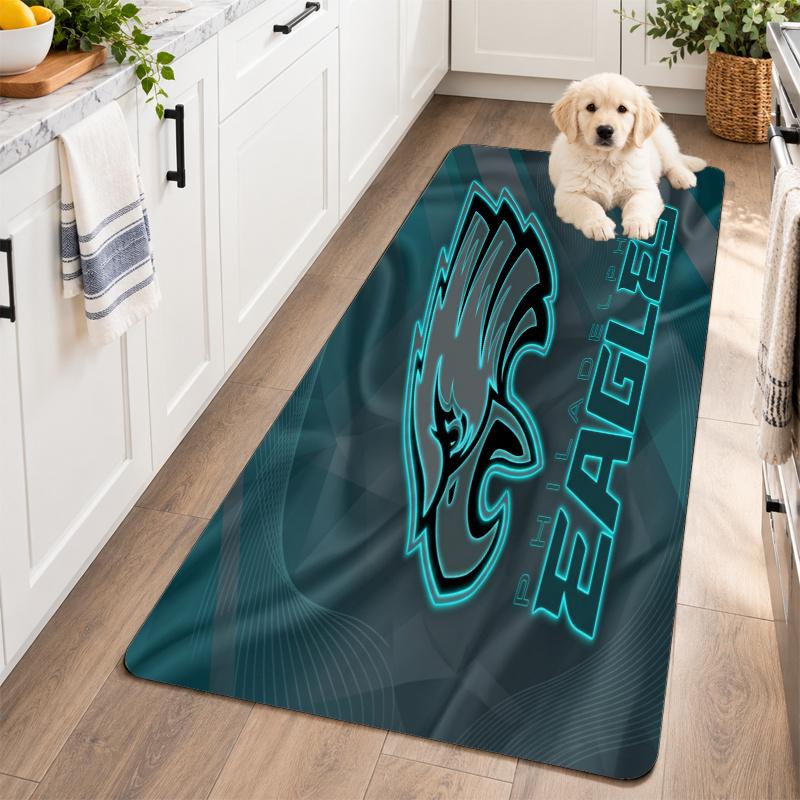 Flanell Küchenmatte Philadelphia Eagles Weicher Teppich Rutschfester Bodenbelag Heimdekoration