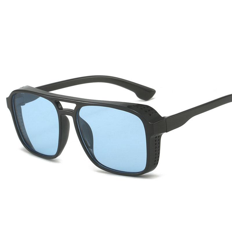 Punk Style Women's Sunglasses Vintage Square Double Bridge Man Sun Glasses Driving Hiking Man's Sunglass