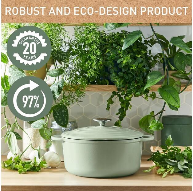 Чугунная жаровня Tefal E25805 Lov круглая 29 см светло-зеленая (E2580504)