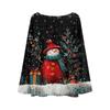 Women's Fashion Round Neck Long Sleeve Christmas Print Casual Pullover Sweater Top