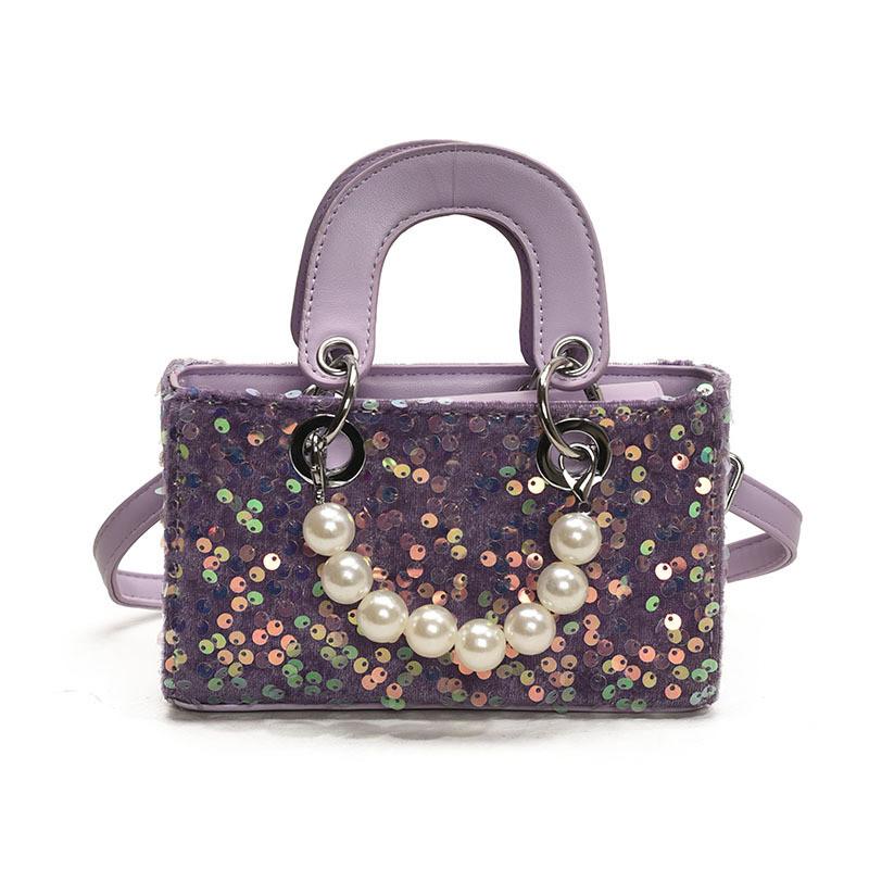 Korean Style Fashion Glitter Girls Shoulder  Sweet Pearl Crossbody  Mini